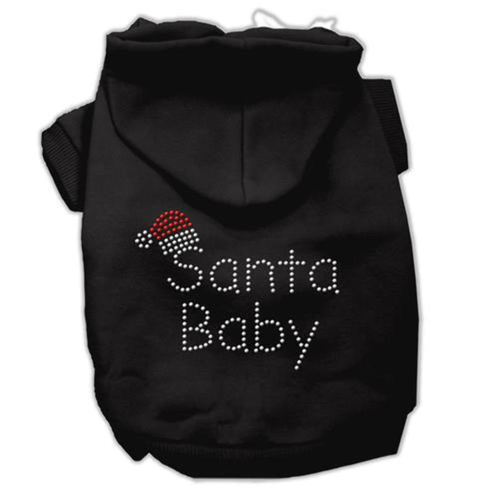 Mirage Pet Products 12-Inch Santa Baby Hoodies, Medium, Black