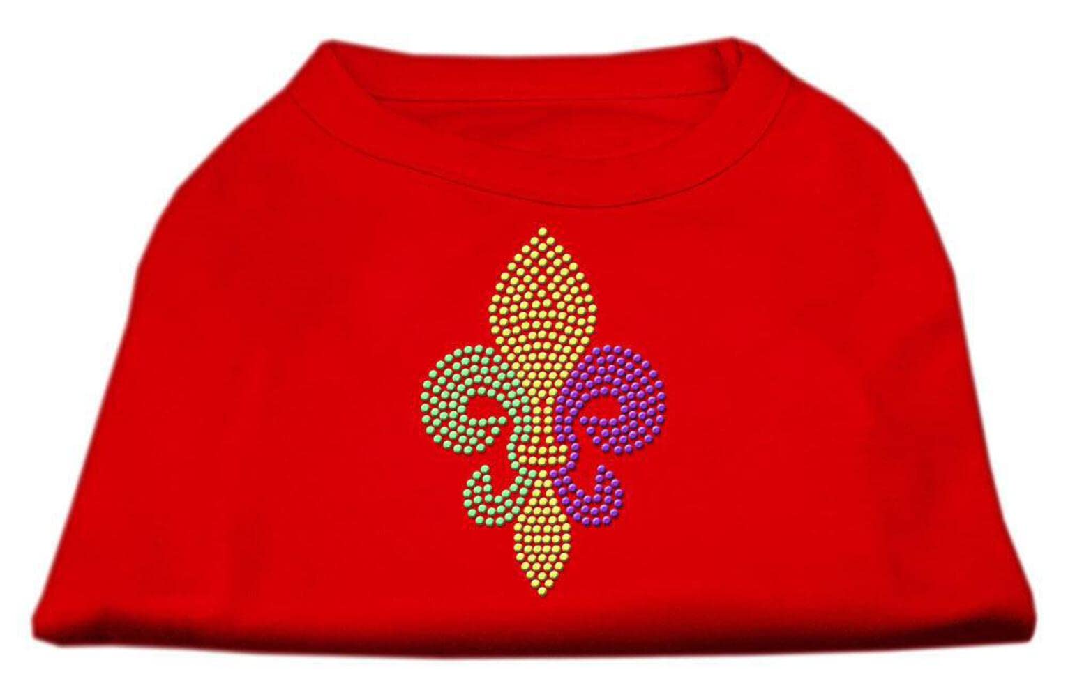 Mirage Pet Products Mardi Gras Fleur De Lis Rhinestone Dog Shirt, Medium, Black