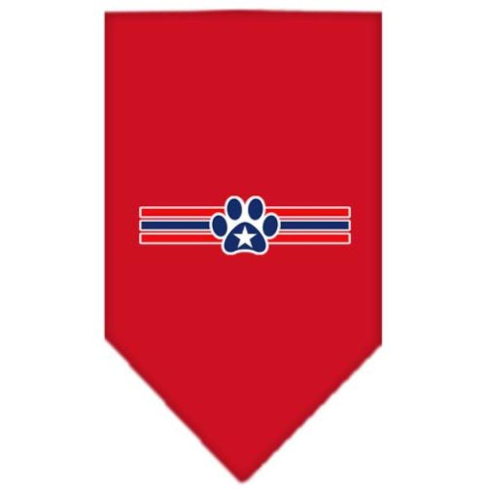 Pet and Dog Bandana Screen Printed, &quot;Patriotic Star Paw&quot; Red Small