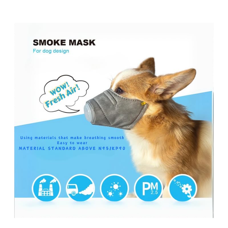 3 Pcs Dog Respirator Mask, Adjustable And Reusable Dog Air Filter Muzzle, Breathable Protective Mask For Medium And Large Dogs