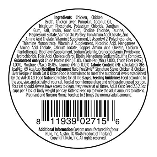 Nulo FreeStyle Cat & Kitten Chicken & Chicken Liver Stew, All Natural Grain-Free Cat Food, 2.80 Ounce (Pack of 24)