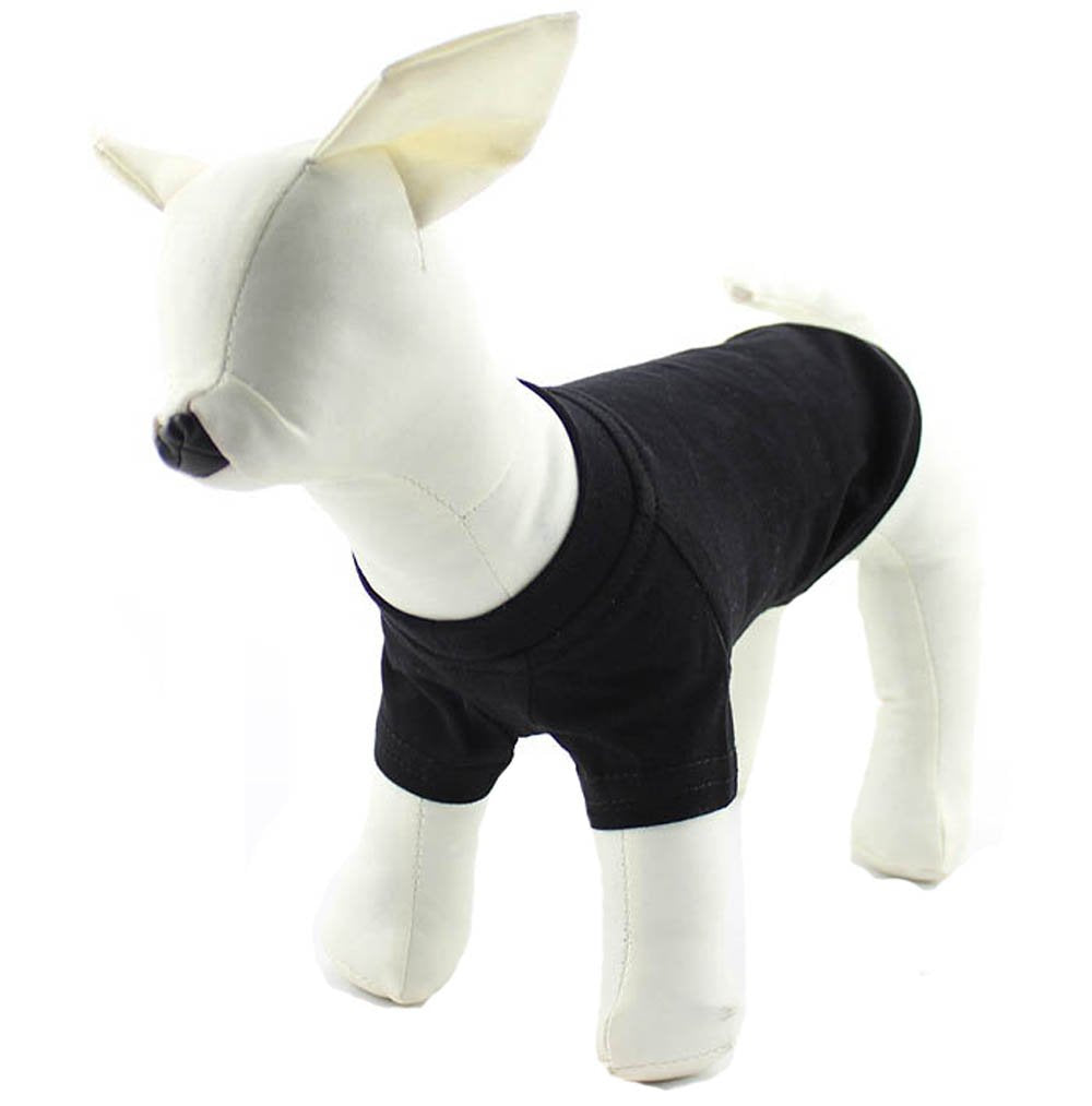 Lovelonglong 2019 Pet Clothing Dog Costumes Basic Blank T-Shirt Tee Shirts For Small Dogs Black L