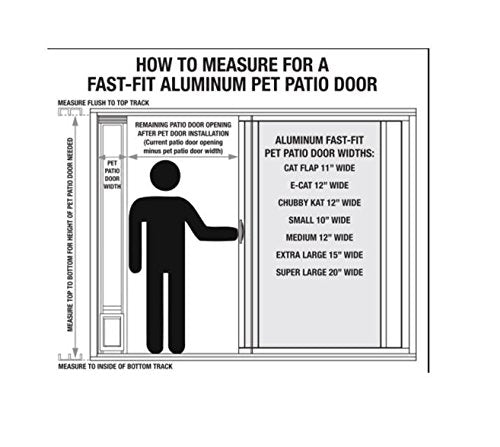 Ideal Pet Products Aluminum Pet Patio Door, Adjustable Height 77-5/8' To 80-3/8', 5' X 7' Flap Size, Mill/Silver