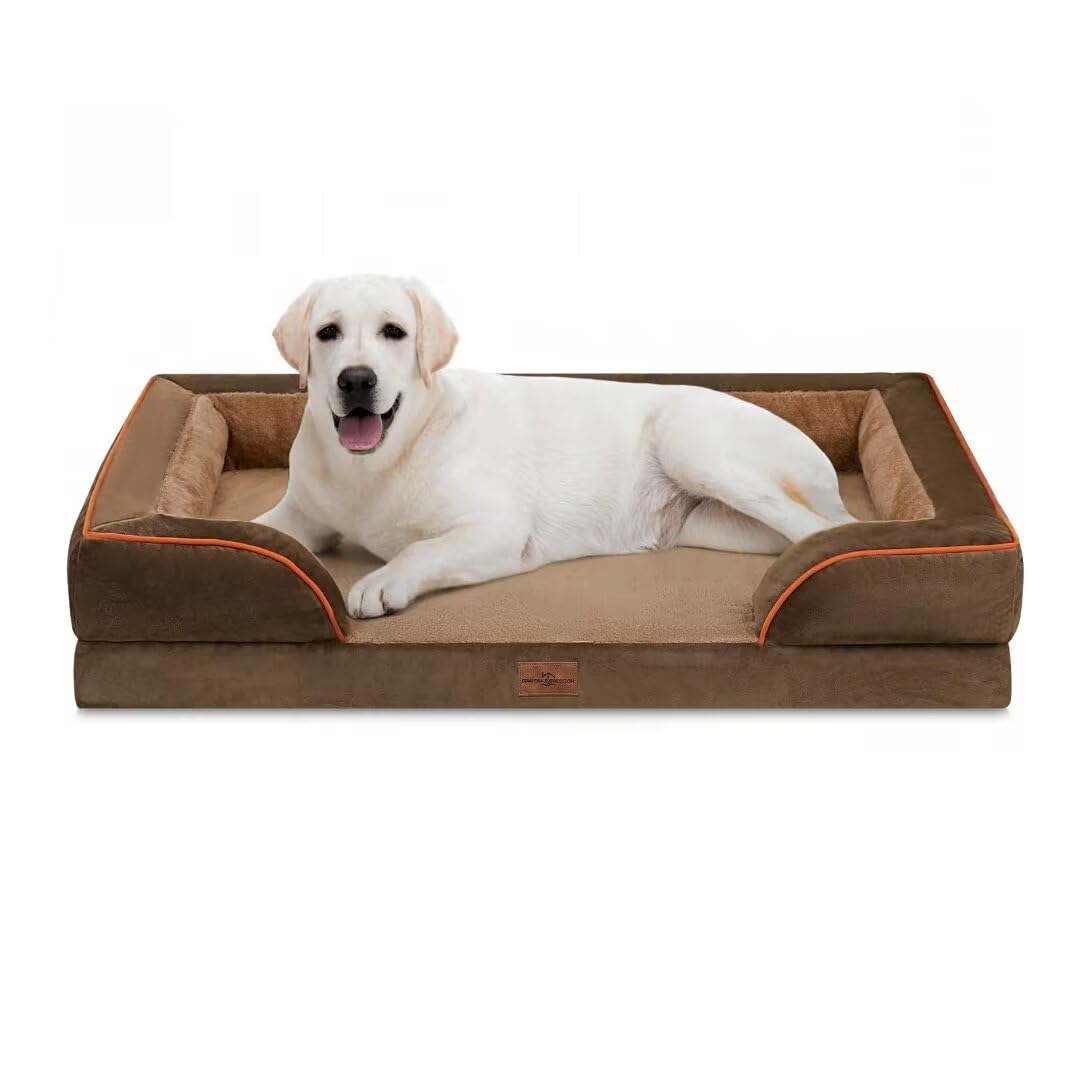 Comfort Expression Jumbo Dog Bed For Extra Large Dogs, Waterproof Orthopedic Dog Beds, Pv Washable Sofa Bed, Large Breed Dogs Be