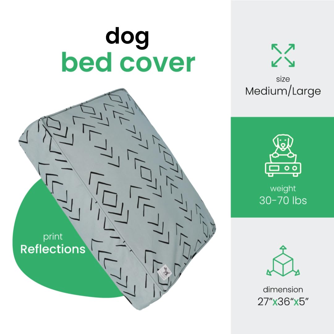 Molly Mutt Medium To Large Duvet Cover, Reflections, Blue/Gray With Black Arrows, 27''X36''X5''