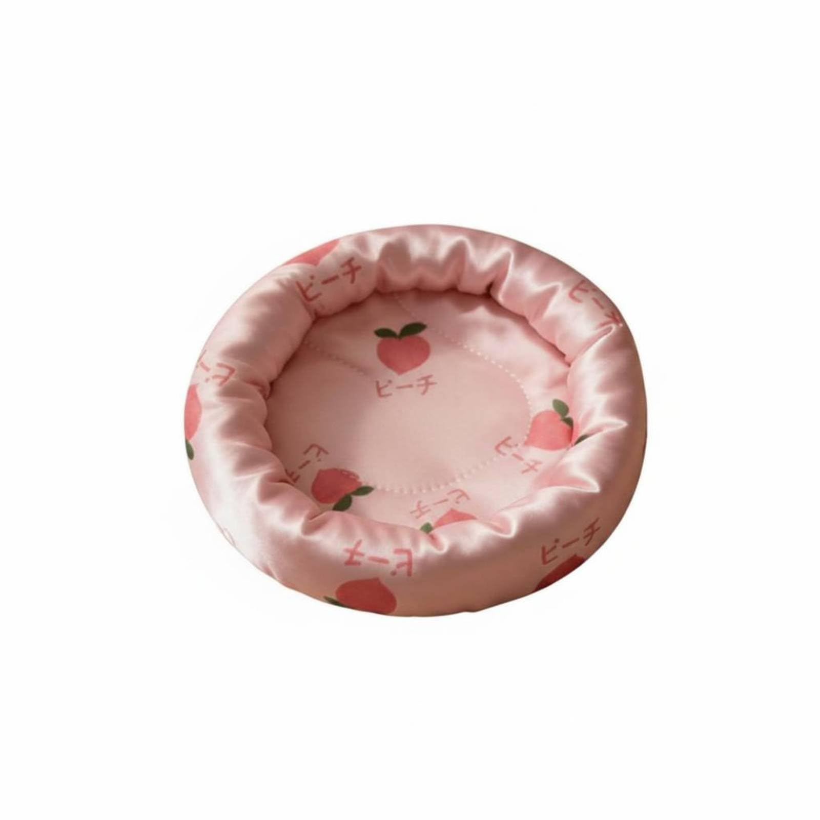 Merishopp Cute Fruit Patterns Hamster Cooling Bed Soft and Comfortable Round Guinea Pig Nest for Summer, Pink, L | Pet Supplies 