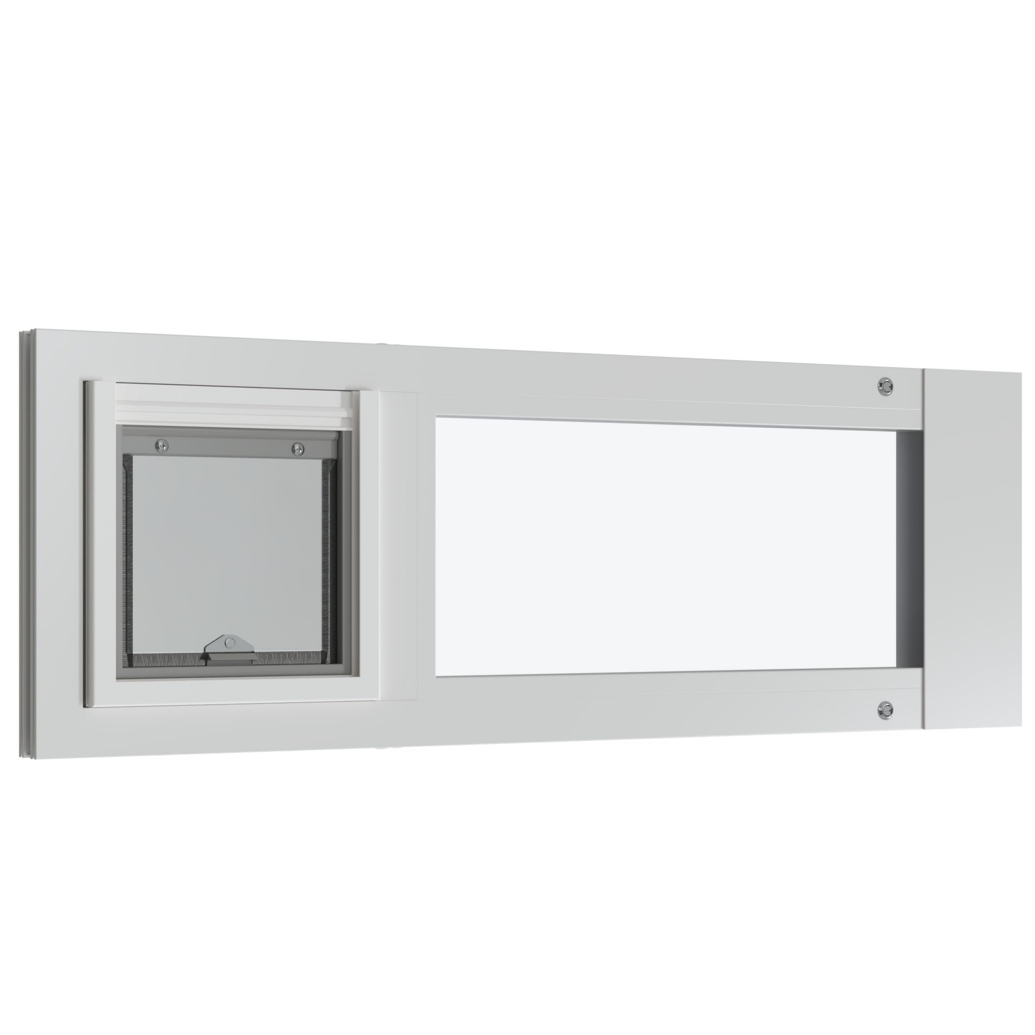 Liberty Cat Door for Sash & Vinyl Windows | Economical Sturdy Window Insert | White Frame | 23 - 24.5 Width Range