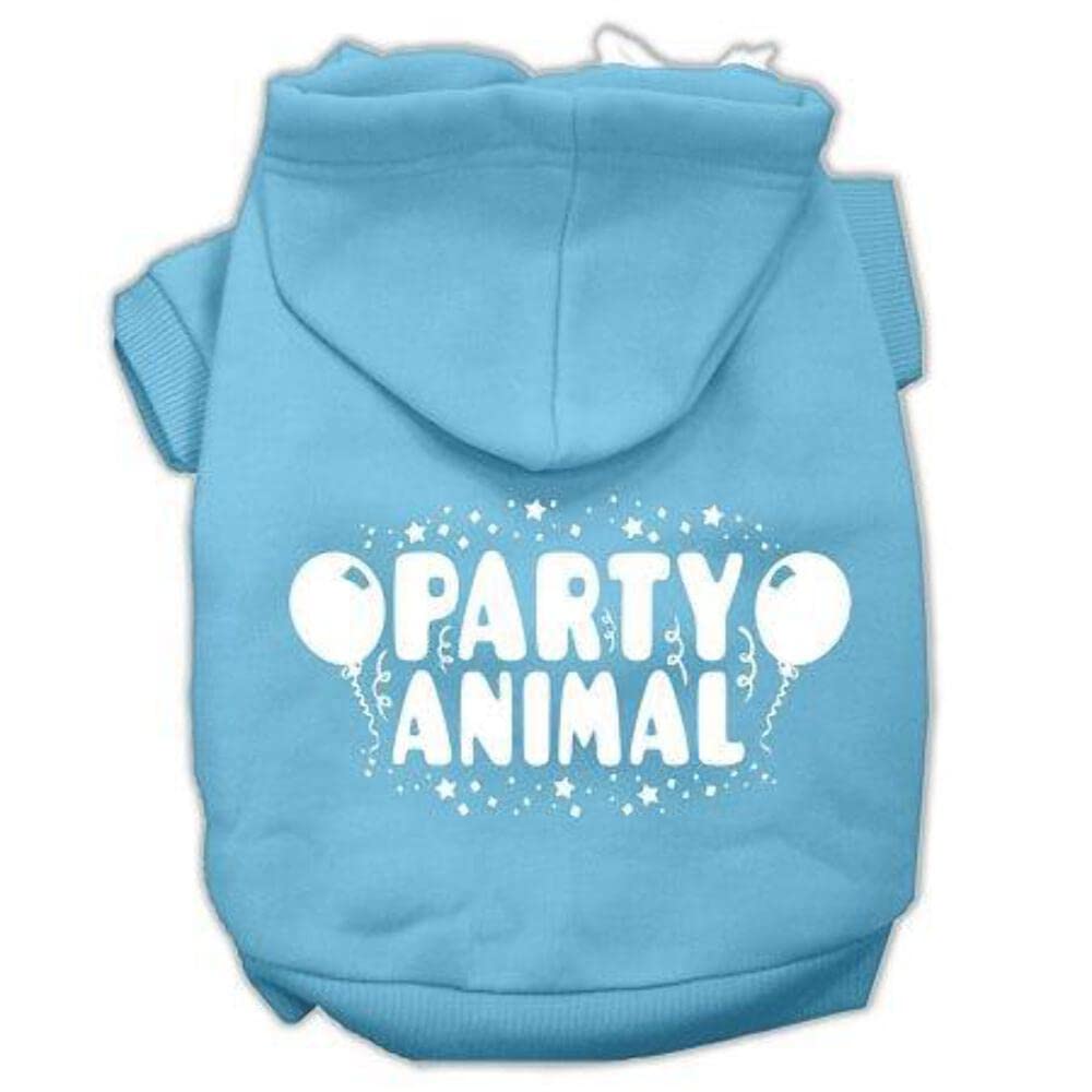 Mirage Pet Products 10&quot; Party Animal Screen Print Pet Hoodie, Small, Bright Pink