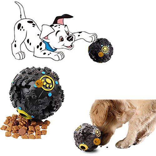 Sage Square Giant Size Musical Cum IQ Treat Dispenser Chew Ball/Bite Resistant/Training Toy for Dog/Puppy/Cat/Kitten (Black)