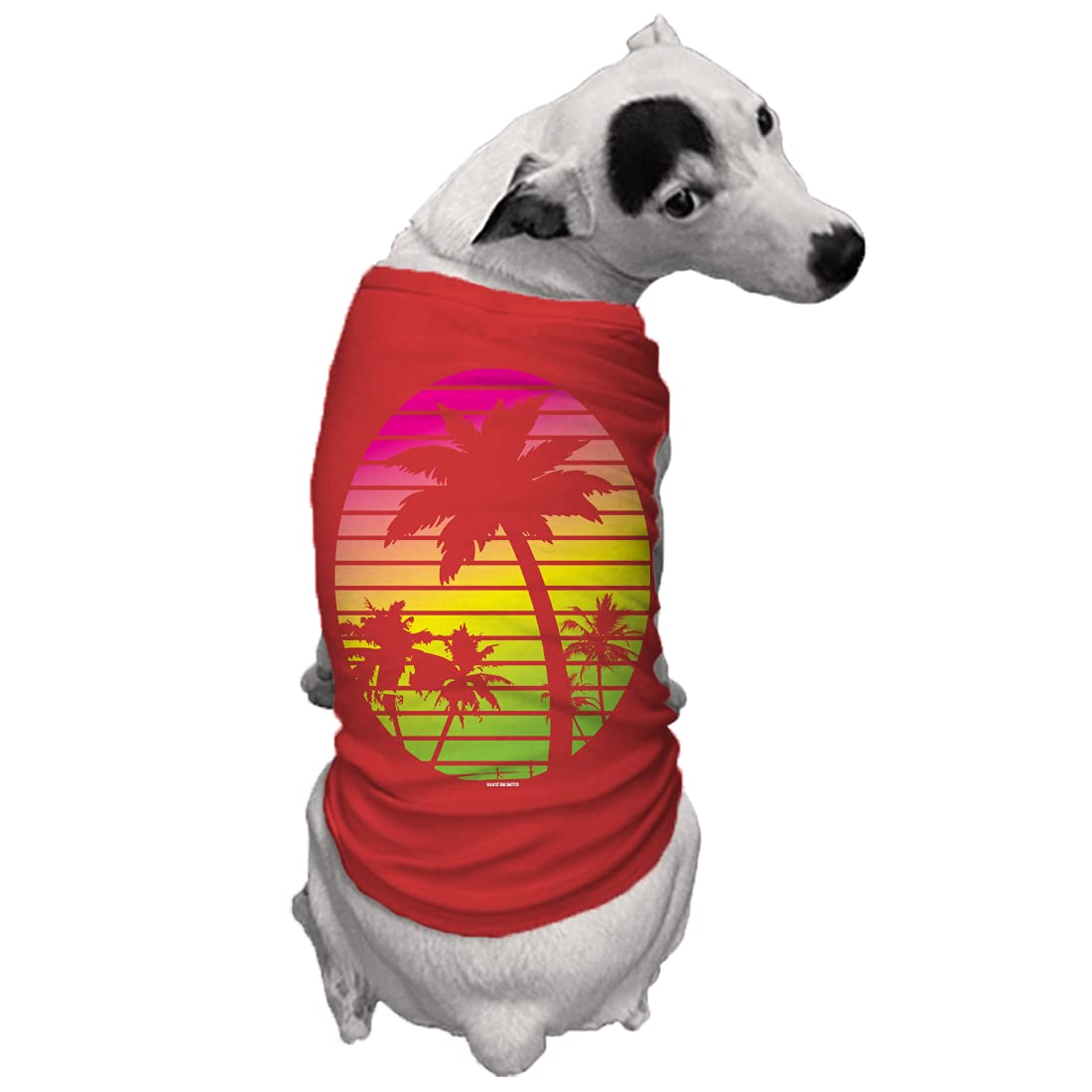 Palm Tree Scene - Dog Shirt (Red, Small)