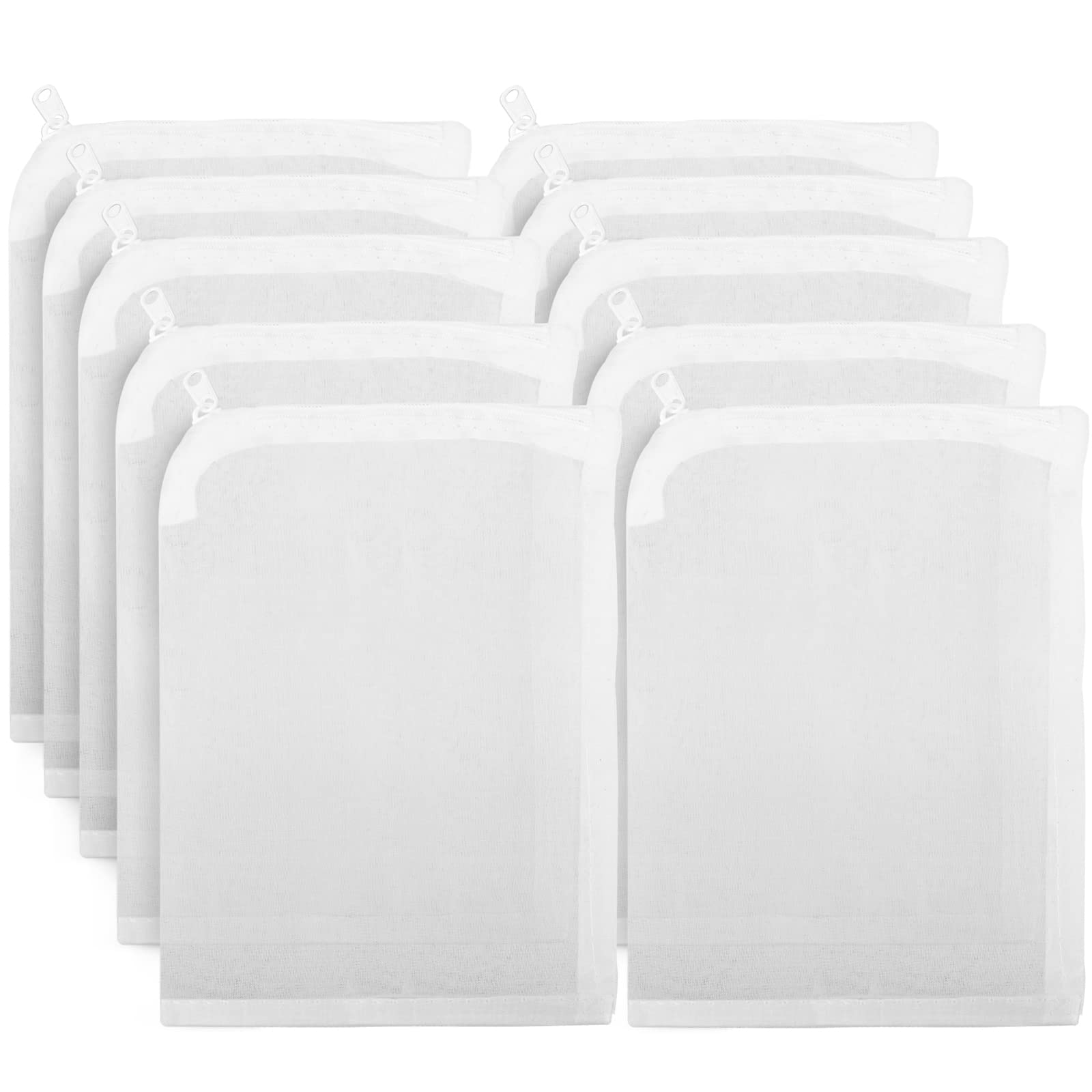 Segarty Aquarium Filter Bags High Flow, 10 Pack 0.15Mm Mesh Bag 7.7 X 6 Inch Reusable White Nylon Media Net Bags With Plastic Zi