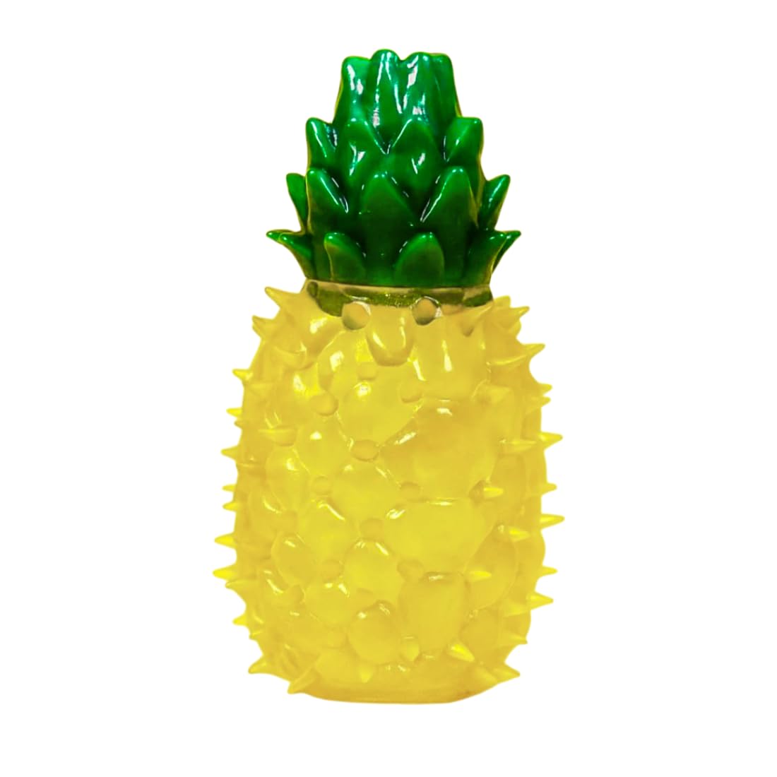 Pet Fun Dog Squeaky Chew Toy For Aggressive Chewers  Pineapple Shape, Durable NonToxic Natural Rubber, Puppy Teething & Dental