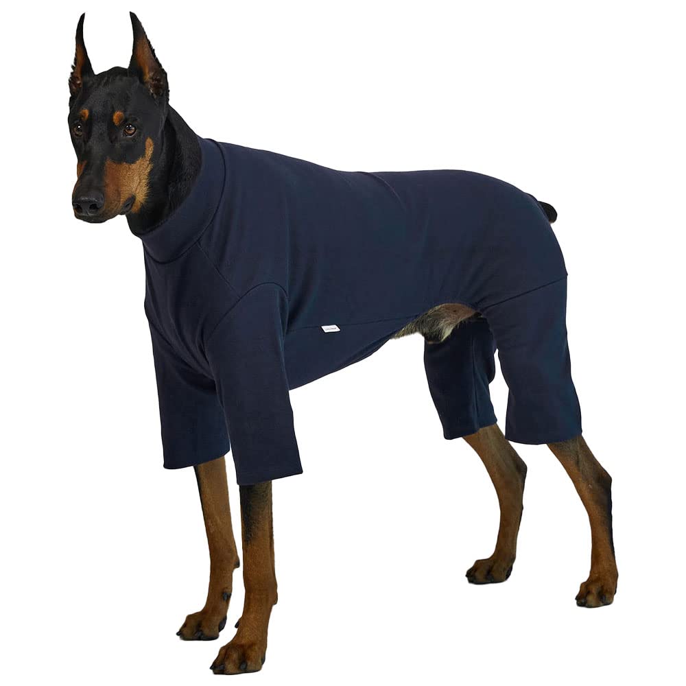 Lucky Petter Small Dog Pajamas Basic Onesie Doggie Jammies Stretchable Dog Jumpsuit Bodysuit Pjs (5X-Large, Basic Navy)