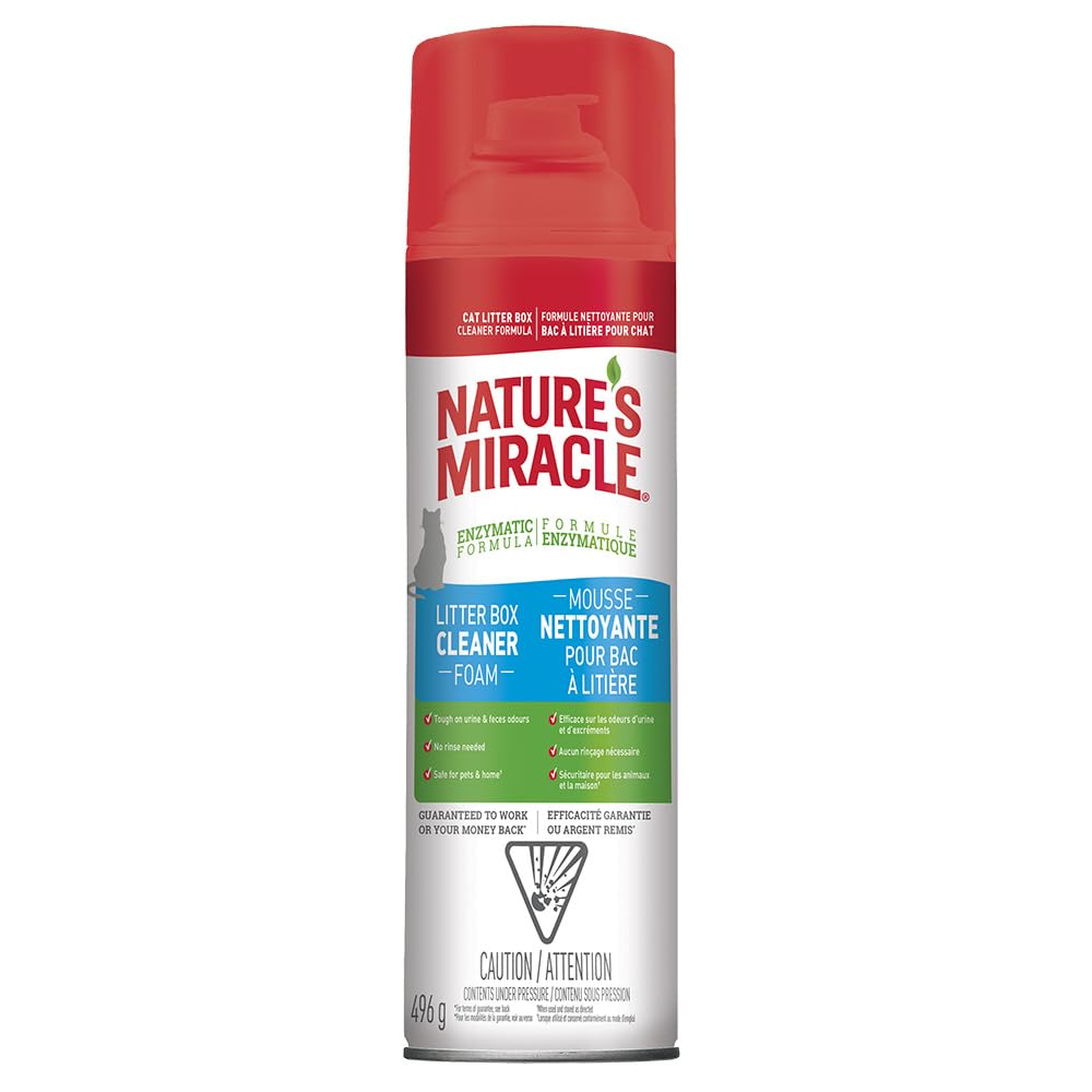Nature'S Miracle Foam Litter Box Cleaner, Tough On Cat Urine Odors, Enzymatic Formula, 17.5 Oz