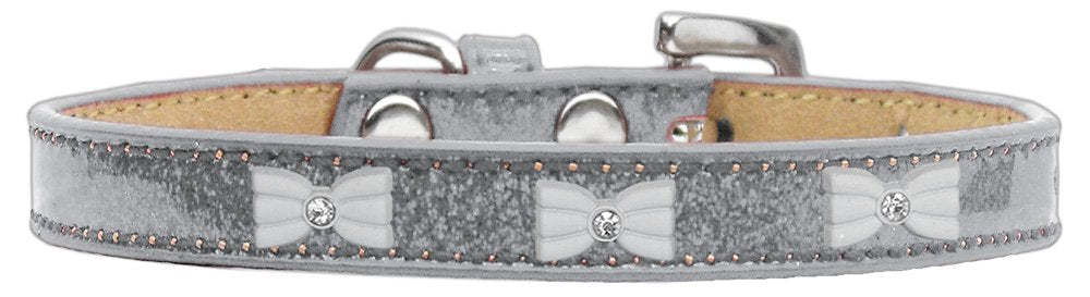 Mirage Pet Products Mini Pearl Pet Collar, Size 22, Red