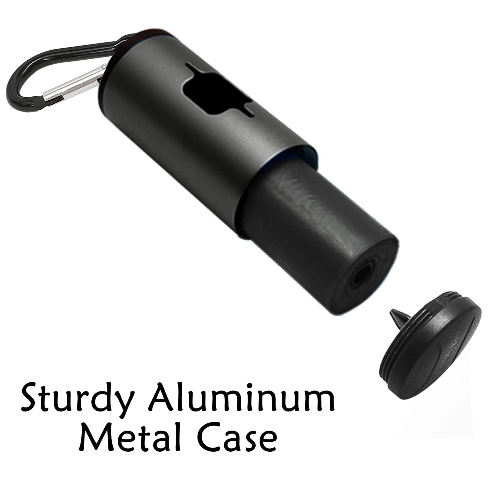 Yuchiya Aluminum Dog Poop Bags Holder With Carabiner Metal Pet Waste Bags Dispenser With Hook And Loop Fastener And Elastic Cord To Carry Used Bags(Silver, 2 Holder 30 Bags)