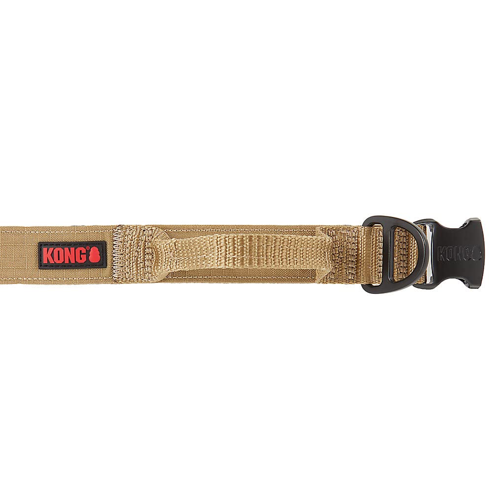 Kong Ultra Durable Padded Comfort Handle Dog Collar (Xl, Tan)
