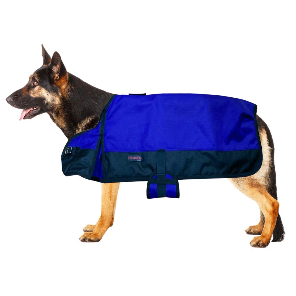 Hilason 200 Gsm 1200D Winter Turnout Waterproof Dog Blanket Royal Blue Black | Dog Coats And Blankets | Waterproof Warm Jackets 