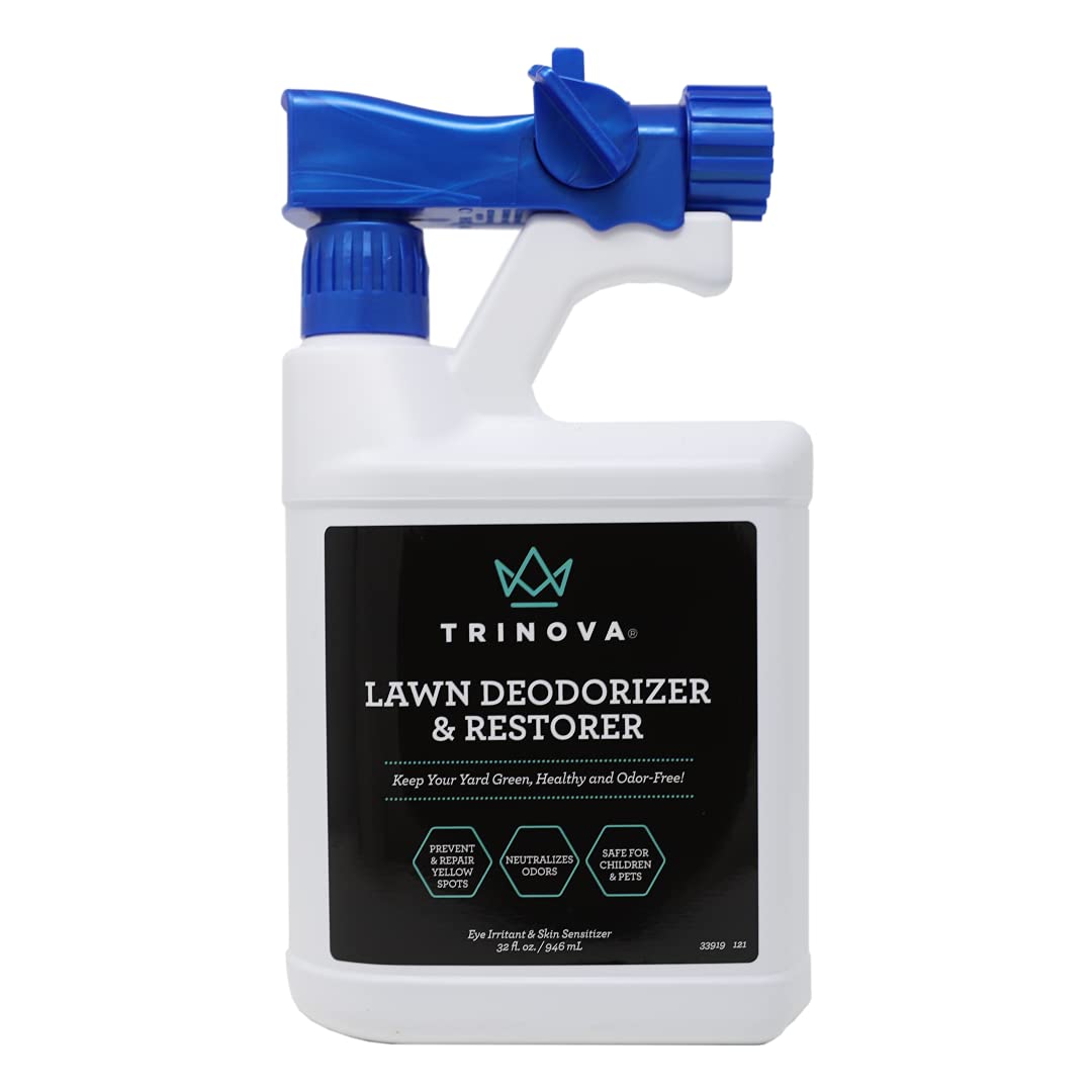 Trinova Outdoor Lawn Deodorizer & Restorer - Eliminates Dog, Puppy Feces And Urine Odors From Lawn, Yard, & Patio, Artificial Tu