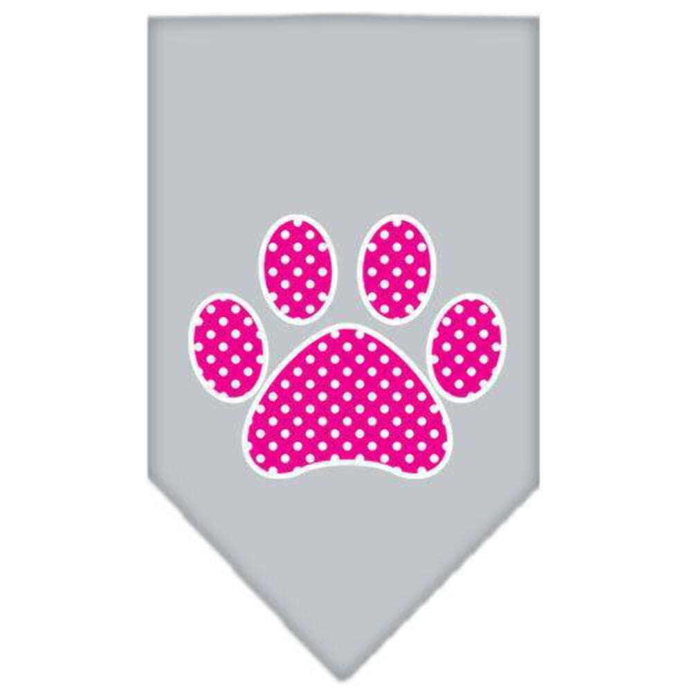 Mirage Pet Products Pink Swiss Dot Paw Screen Print Bandana for Pets, Large, Emerald Green