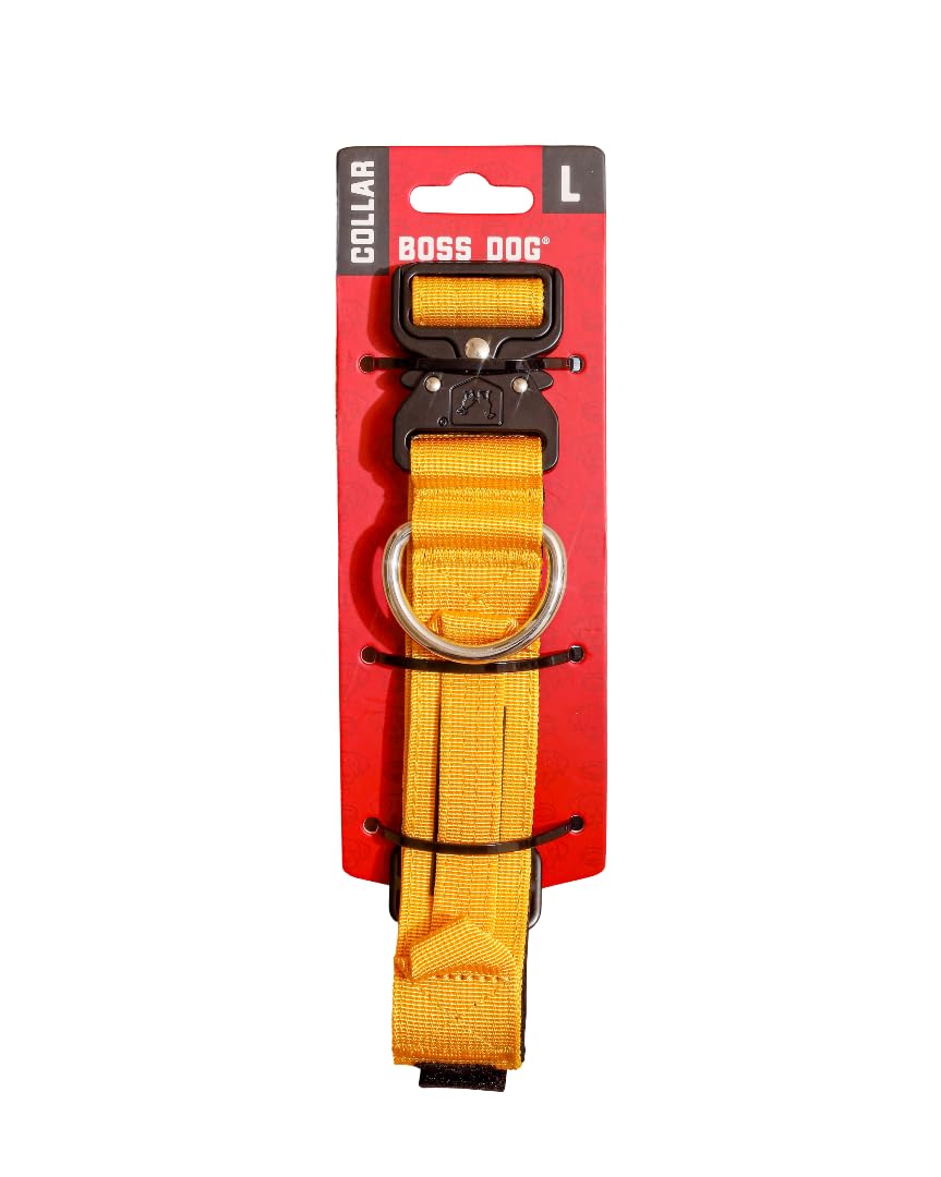 Boss Dog Tactical Collar, Yellow, Large