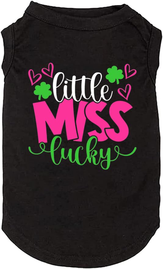 Dog Apparel Lucky Boy Letter Print Clover Shirts For Small Large Dog Vest Puppy Gift St Patrick'S Day Costume(Large,Black03)