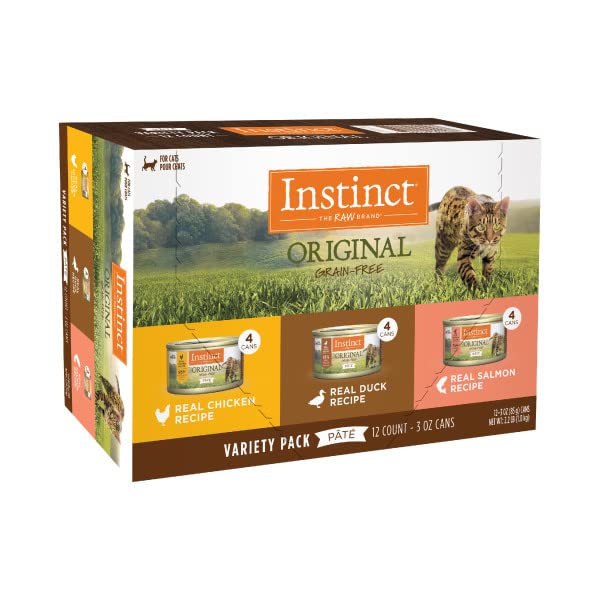 Instinct Original Grain Free Recipe Variety Pack Natural Wet Canned Cat Food by Natures Variety, 3 Ounce (Pack of 12)