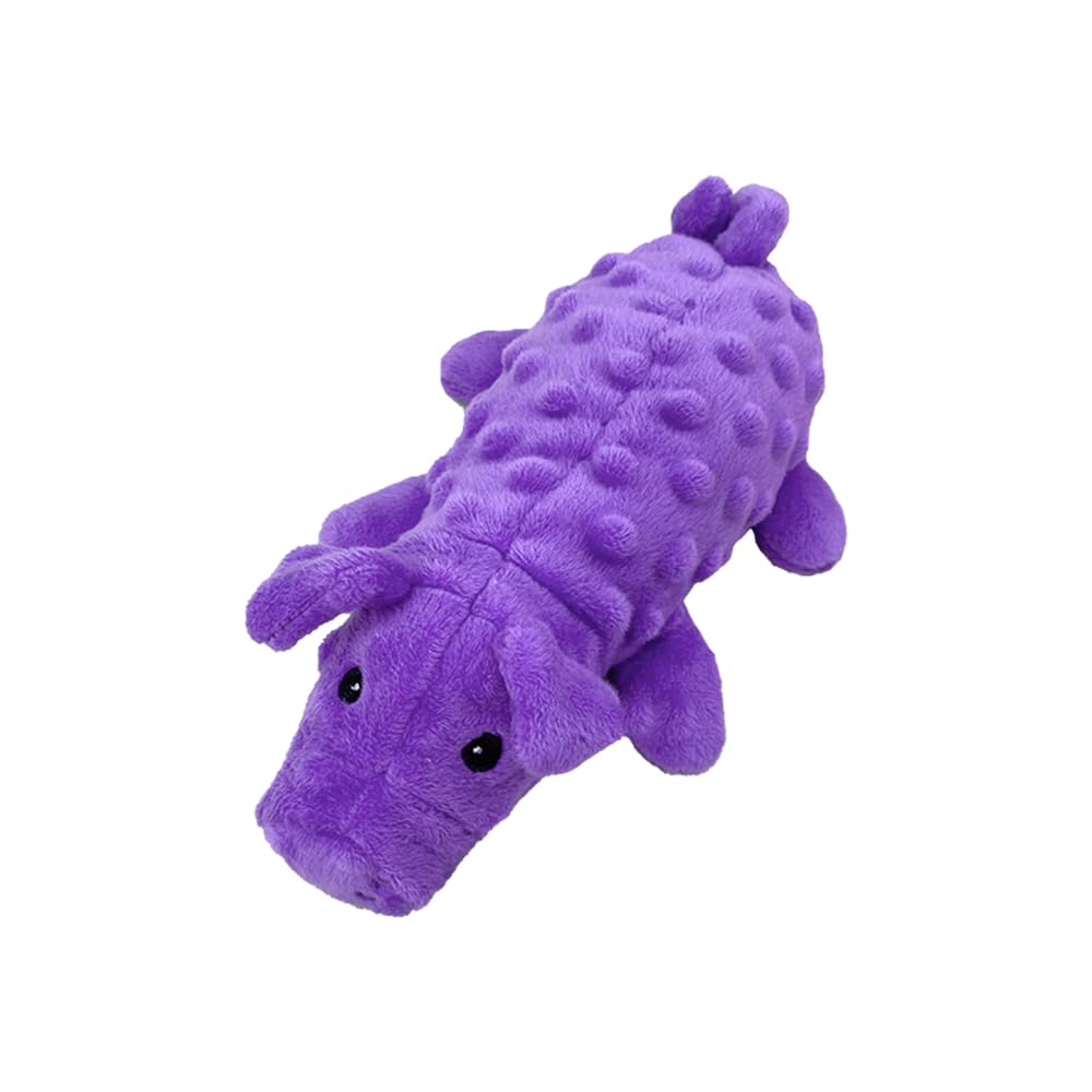 Hnqtjjs Squeaky Dog Toys Plush Dog Toy With Crinkle Paper Stuffed Durable Dog Chew Toys For Small Middle And Large Dogs Pig Purp