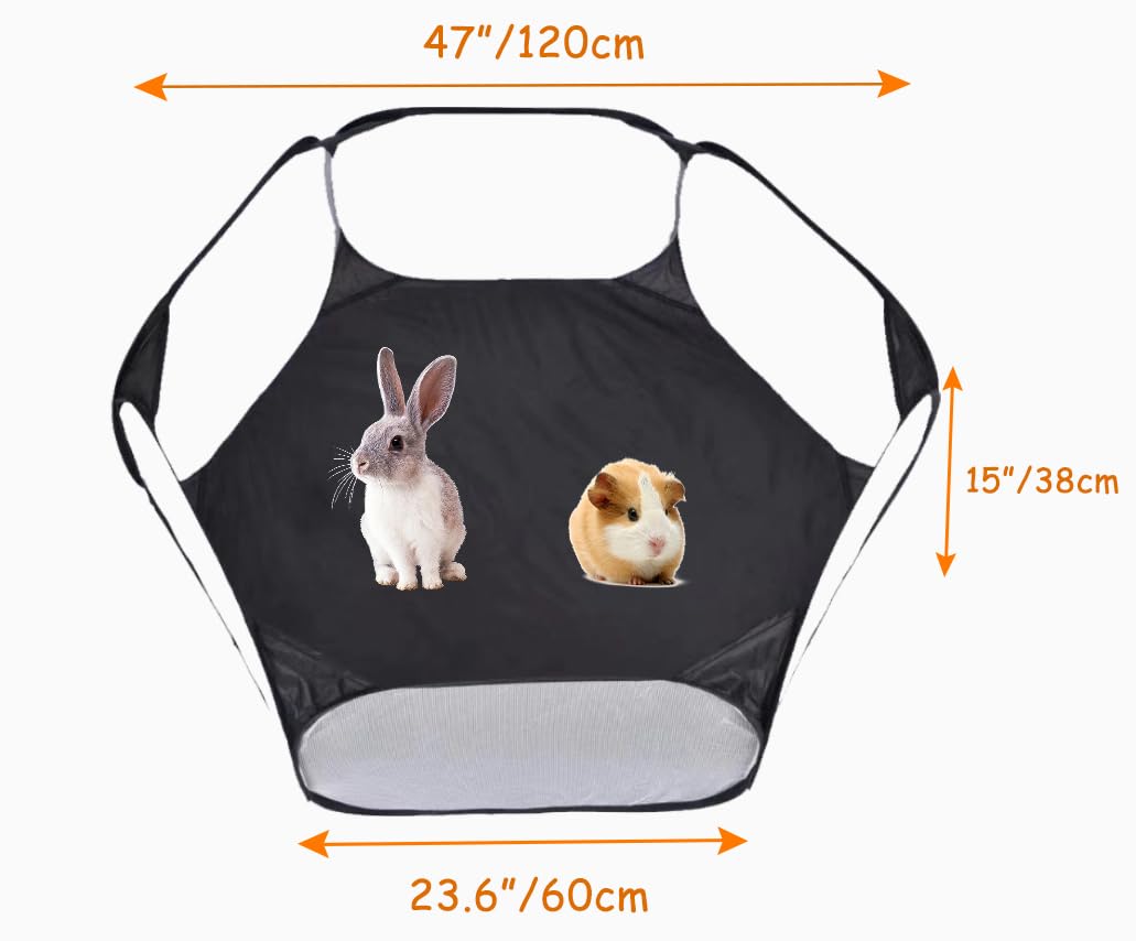 2-Pack Guinea Pig Carrier Backpack and Playpen Set - Breathable Pet Playpen Pop Open Outdoor/Indoor Exercise Fence, Portable Sma