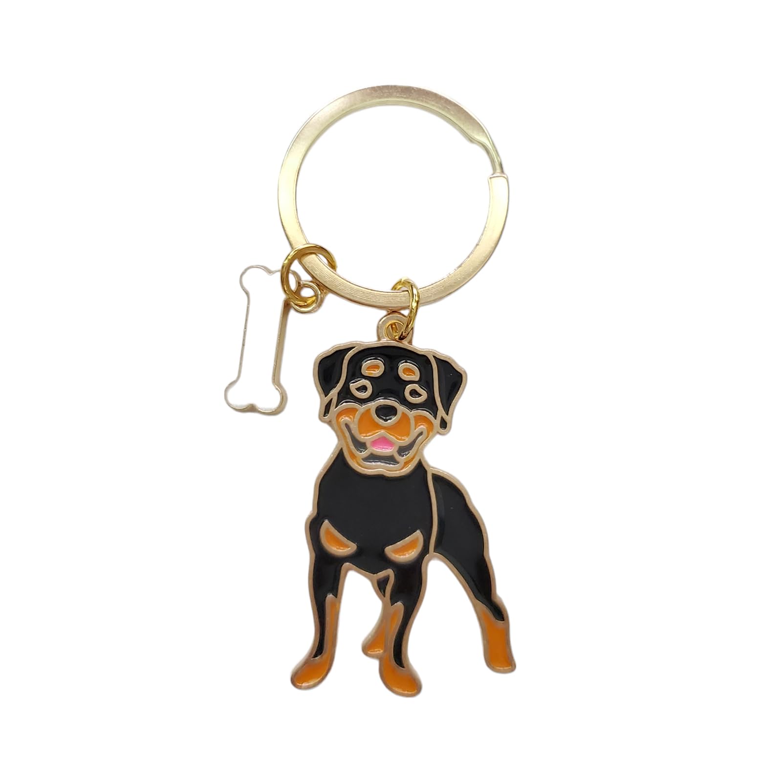 Poyamuse Enamel Dog Pet Keychain - A Heartwarming Memorial And Adorable Accessory Keyring For Dog Lovers-Rottweielr
