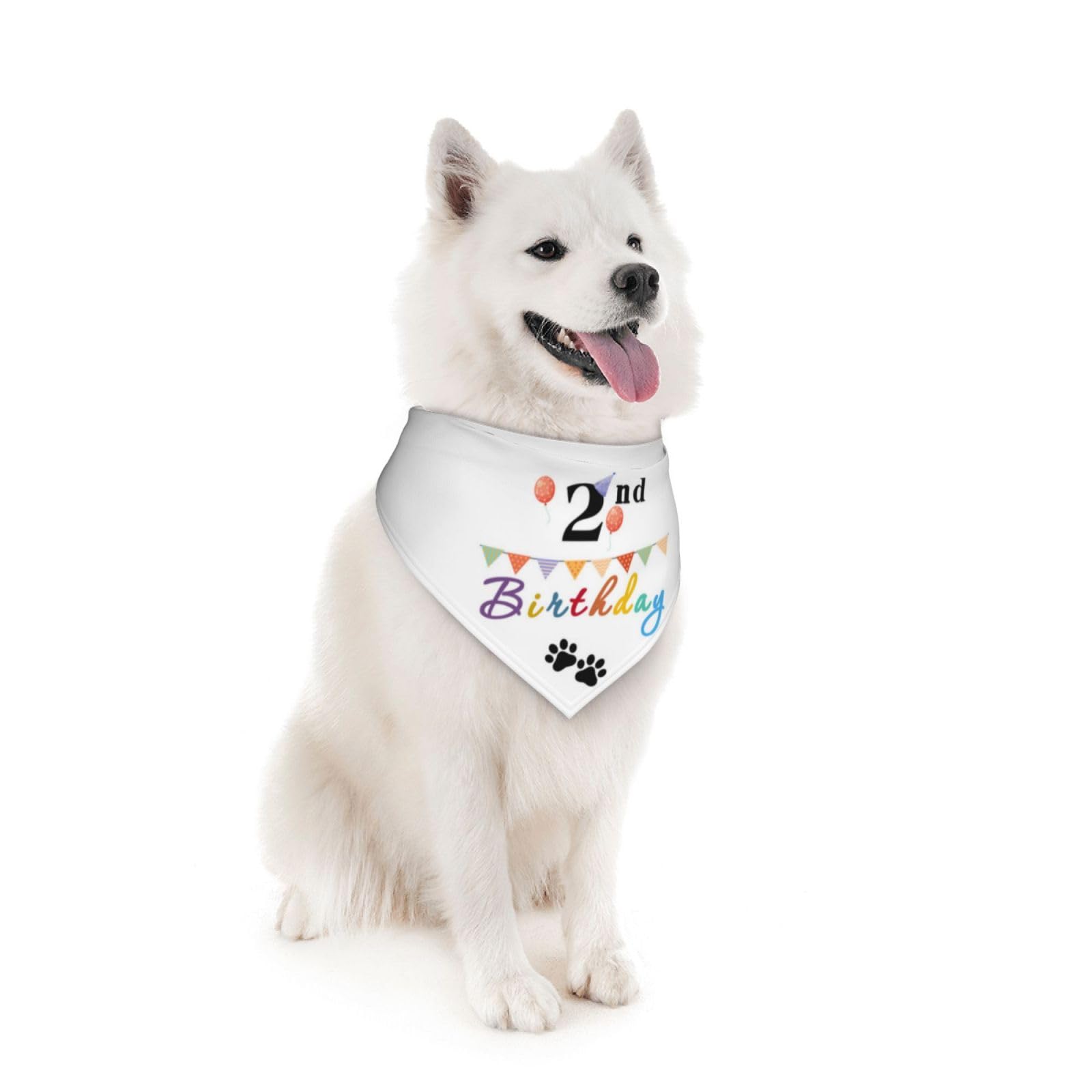 It'S My 2Nd Birthday Colorful Balloons Dog Bandana Scarf Triangle Bibs Pet Accessories Cat Kerchief