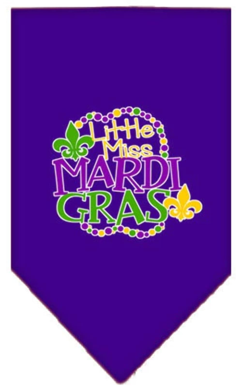 Mirage Pet Product Miss Mardi Gras Screen Print Mardi Gras Bandana Emerald Green Large