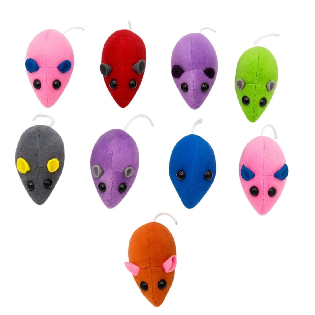 Psk Pet Mart Cat Mice Toys Interactive Cat Toy Mouse  Cute & Lightweight Pet Toys (Pack Of 9)