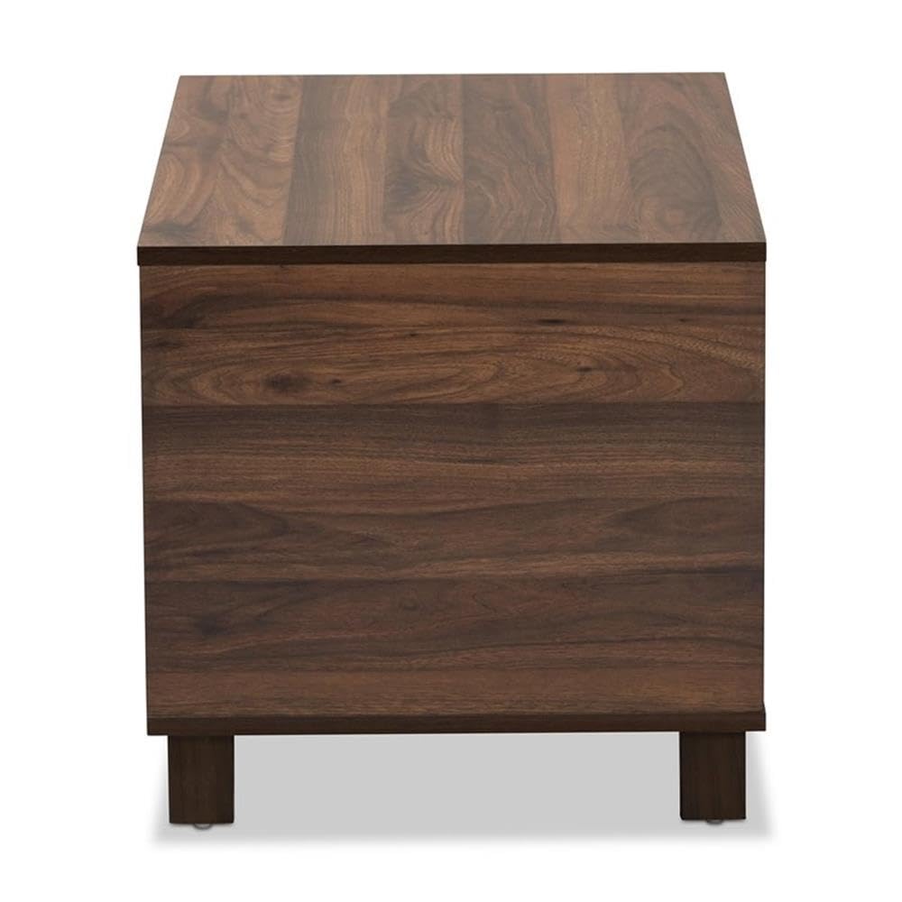 Baxton Studio Eckhart Modern And Contemporary Walnut Brown Finished Wood Cat Litter Box Cover House