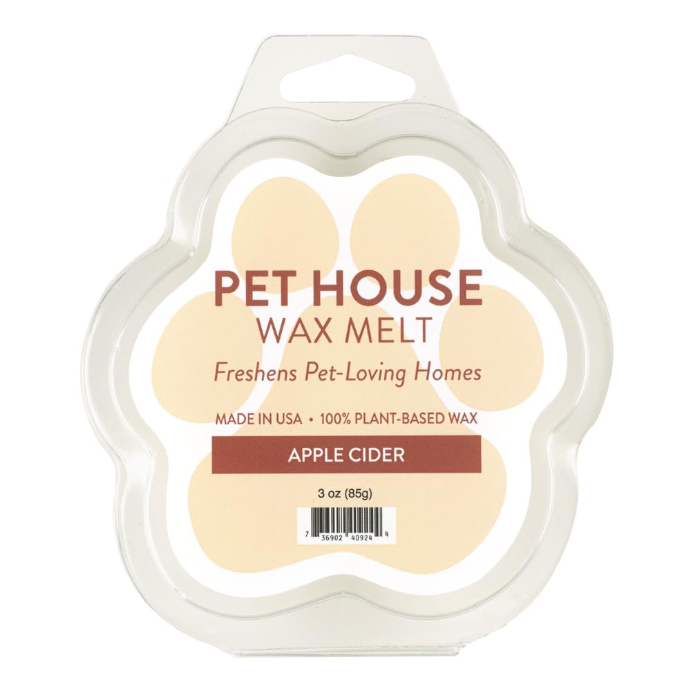 One Fur All 100% Natural Soy Wax Melts In 20+ Fragrances, Pack Of 2 By Pet House - Long Lasting Pet Odor Eliminating Wax Melts, Non-Toxic Pet Wax Melts, Made In Usa (Apple Cider)