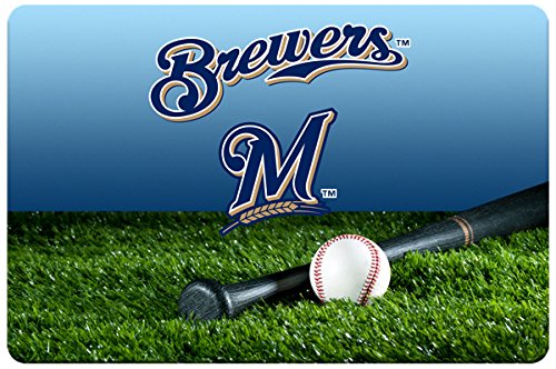 Gamewear Milwaukee Brewers Baseball Pet Bowl Mat, Large