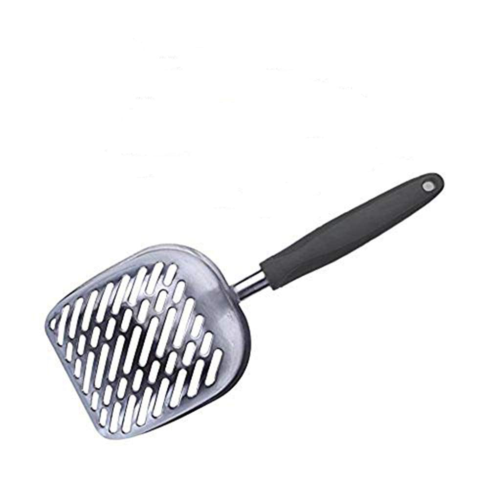 Chibuy Metal Cat Litter Scoop With Rubber Handle, Solid Aluminum Alloy Sifter Giant Cat Poop Scooper, Pet Kitty Litter Shovel Fo
