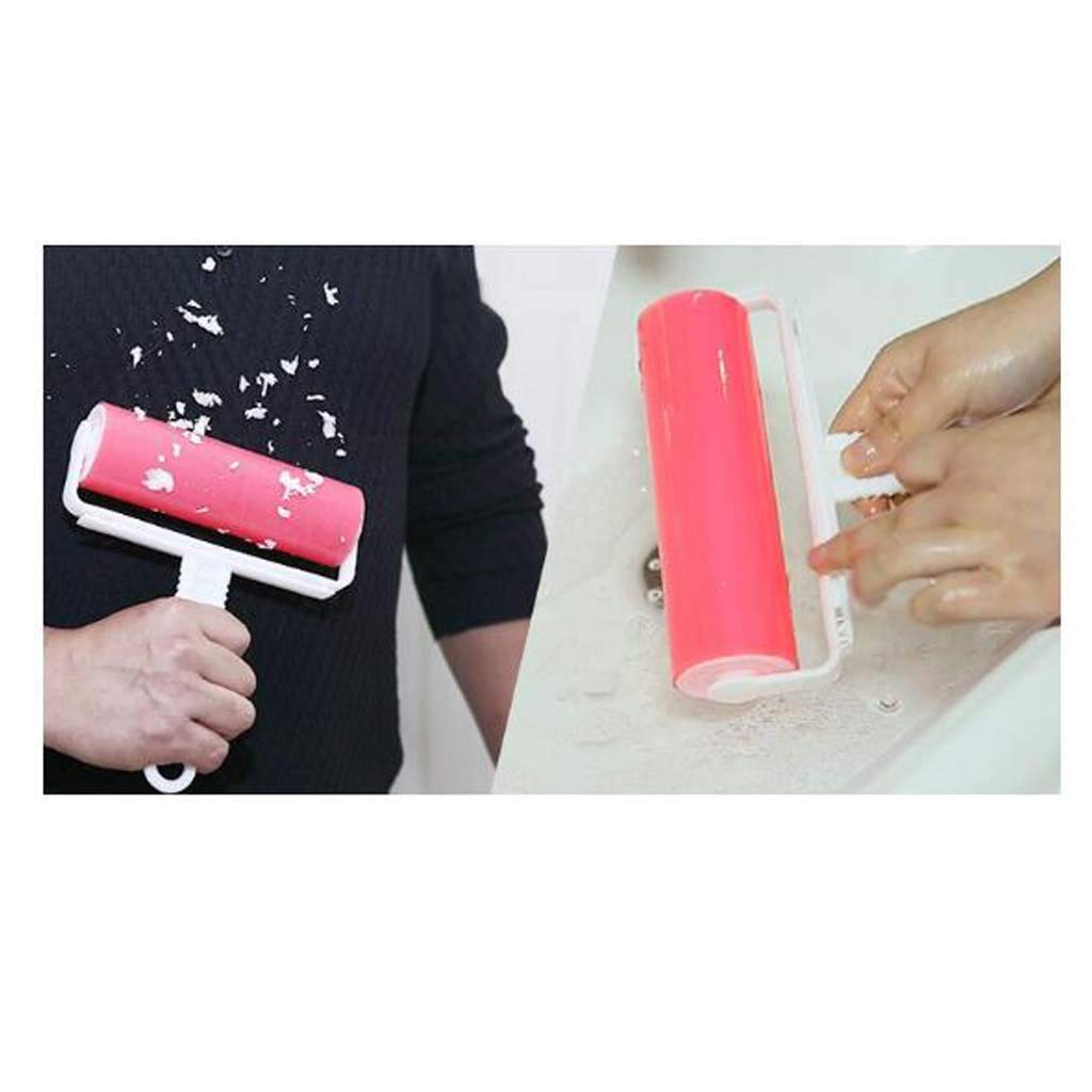 Qkaifrysug Resuable Washable Lint Roller Sticky For Pet Hair Cat Dog Remover Tool Pet Shedding Brush Cleans Your Clothing Sofa (Pink, Blue)2 Pack