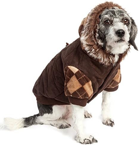 Designer Patterned Suede Argyle Sweater Pet Jacket