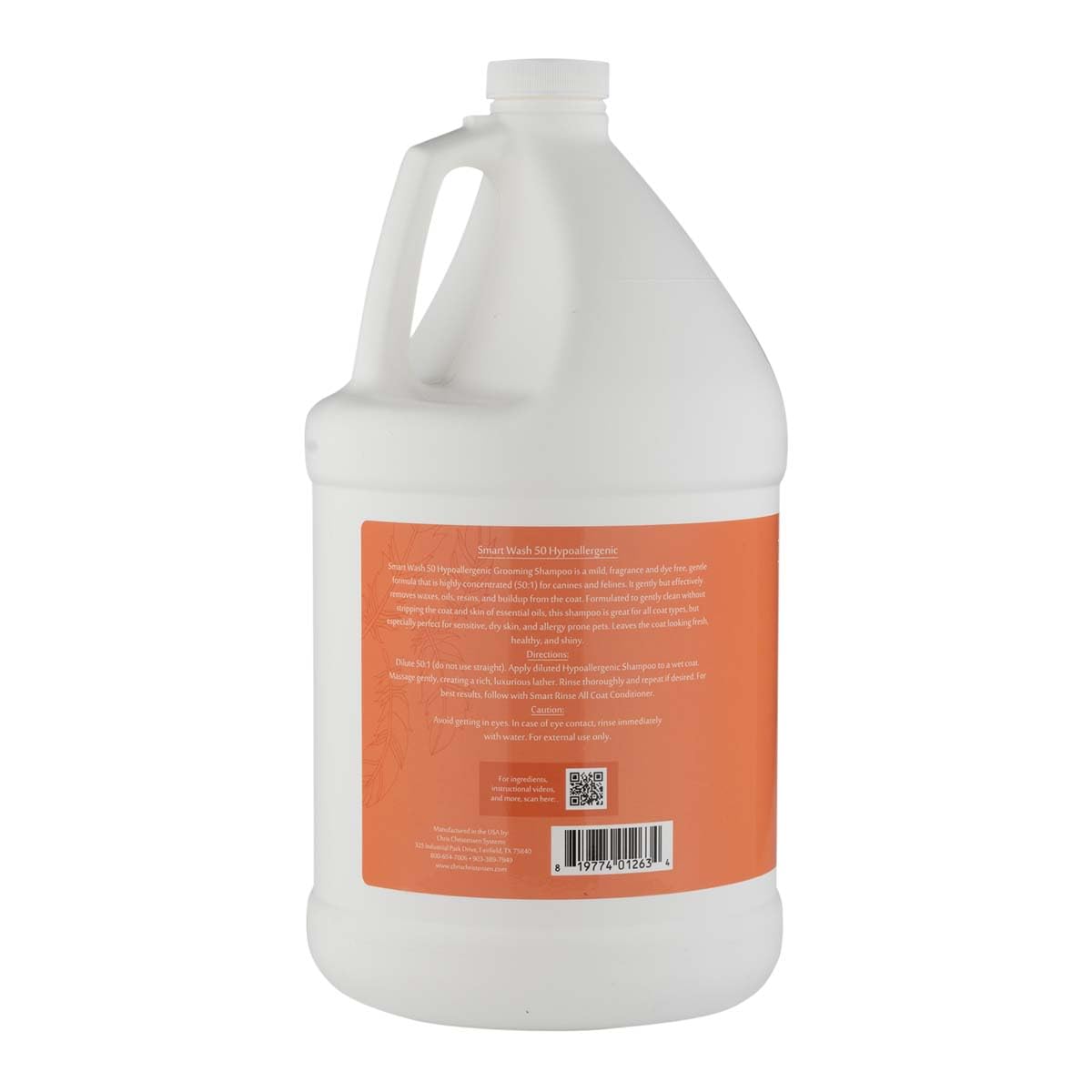 Chris Christensen SmartWash50 Hypo-Allergenic Ultra Concentrated Dog Shampoo, Makes up to 50 Bottles, Groom Like a Professional,
