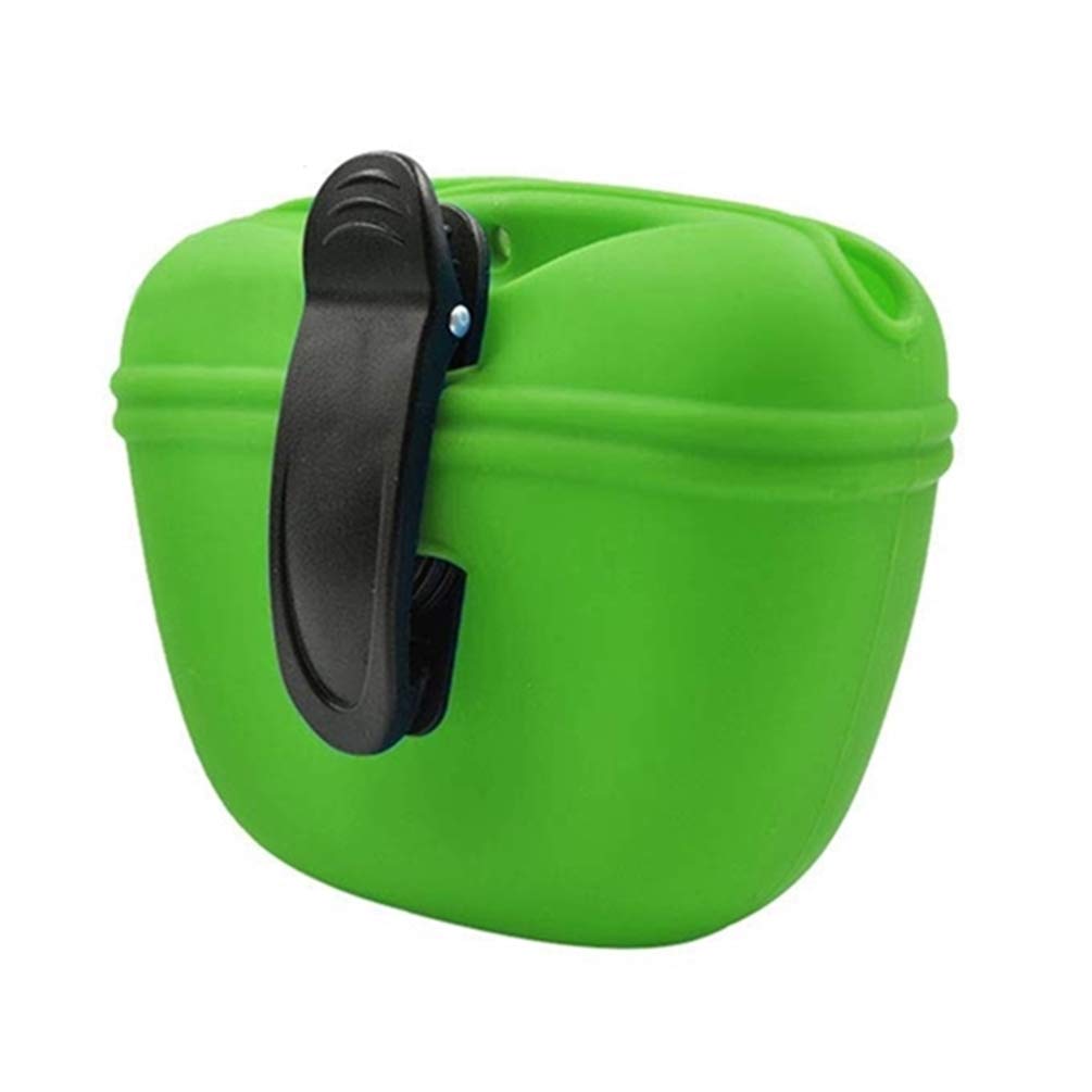 RoyalCare Silicone Dog Treat Pouch-Small Training Bag-Portable Dog Treat Bag for Leash with Magnetic Closure and Waist Clip[US D
