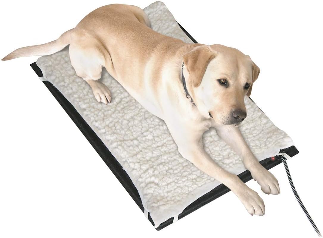 Farm Innovators Hm-80M 17 X 24 Inch Plastic Heated Pet Mat With Fleece Cover And Heavy Duty Anti Chew Cord Protector For Dogs, Cats, And More, 70 Watt