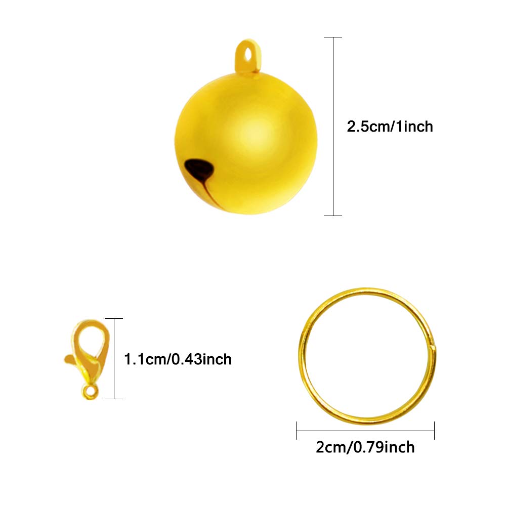 Sonku Pet Bells For Dog Cat Collar 8 Pack, Stainless Pet Bells For Cat Dog,Charm Pet Pendant Accessories-Gold,Silver