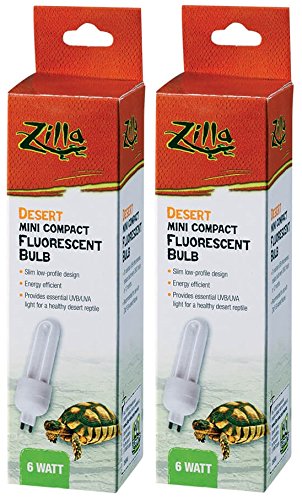 Zilla (2 Pack) Mini Compact Desert Fluorescent Bulb, 6 Watt