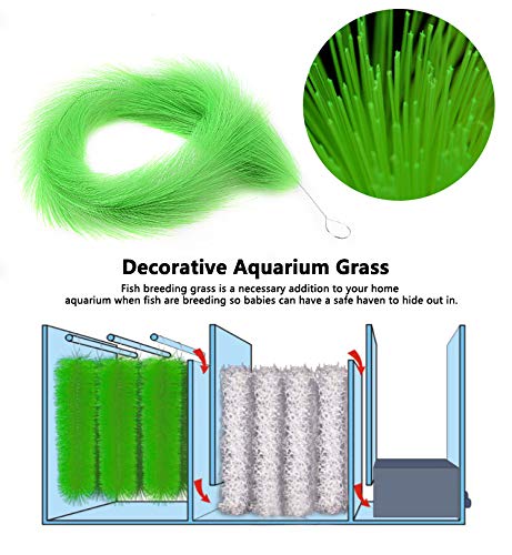Zerodis 60cm / 100cm Aquarium Artificial Grass Decorative Fish in Aquarium Fish for Breeding(100CM)