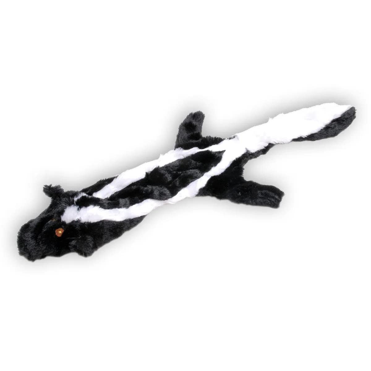 Jeffers Pet Thinnies Unstuffed Squeaker Dog Toy With Rope - 21'' Plush Skunk, Flat Stuffing Free Chew Toy For Small, Medium & La