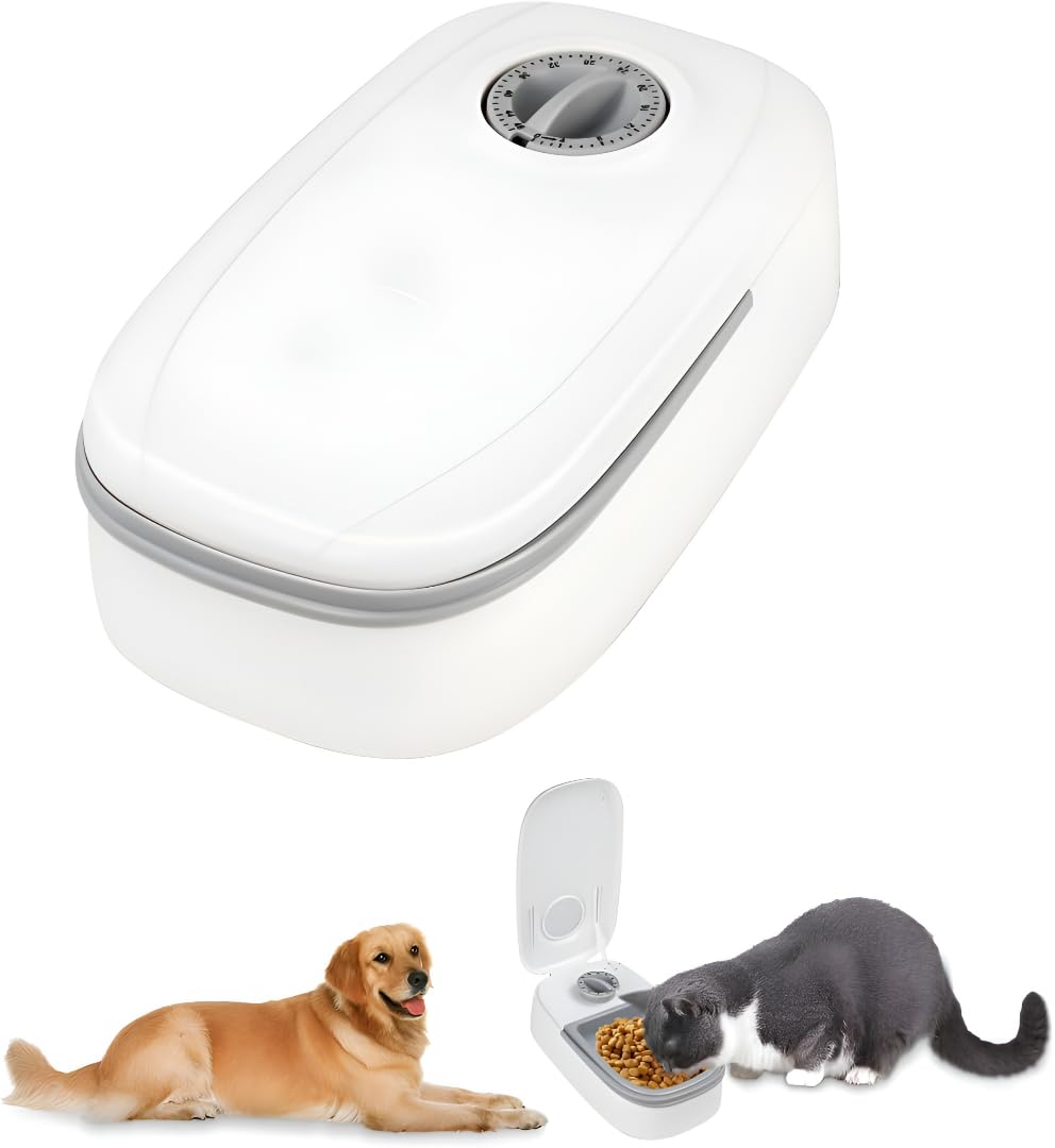 Visharni Programmable Automatic Pet Feeder, 124 Hour Timed Food Dispenser For Cats & Dogs, Portion Control Feeding Bowl, Fresh