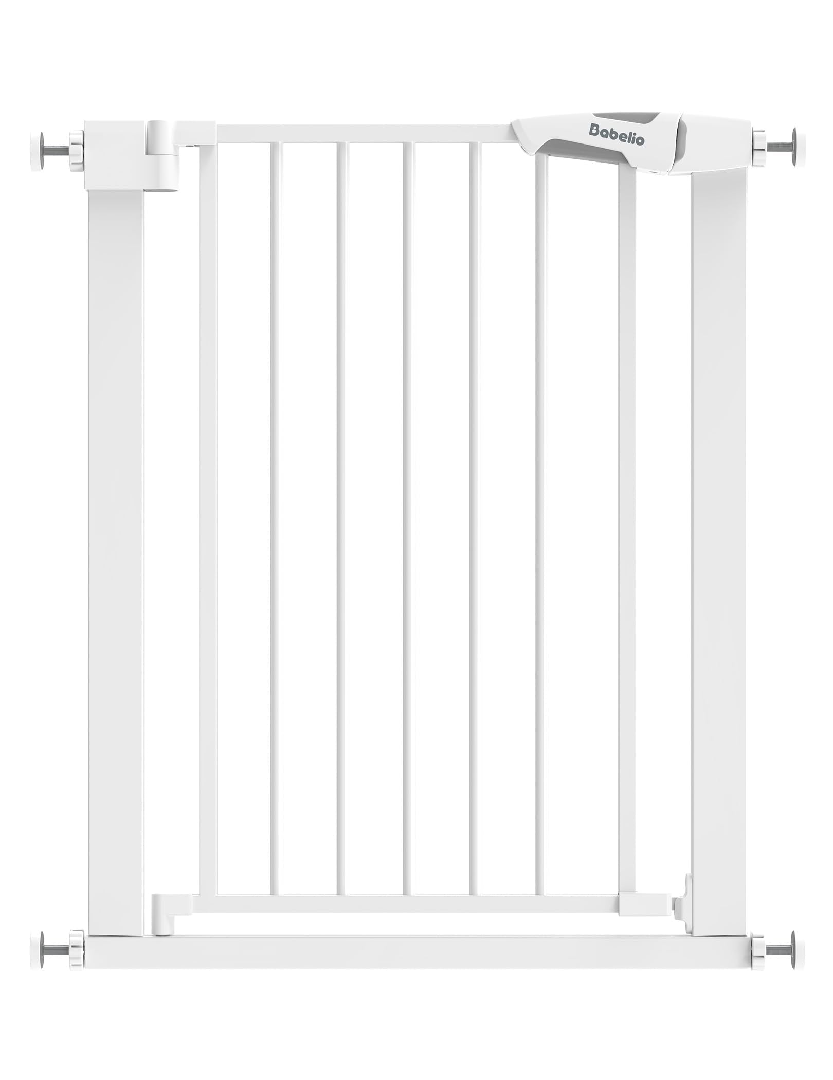 BABELIO 26-28.5 Inch Narrow Easy Install Baby Gate, 30 Inch Tall Auto-Close Metal Pet Gate for Small Stairs and Doorways, NO Dri