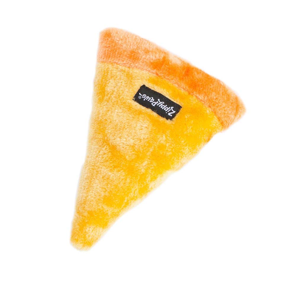 ZippyPaws Squeakie Emojiz Pizza Slice Dog Toy - Plush, 7x7x2 inches, Yellow/Red, Model ZP279