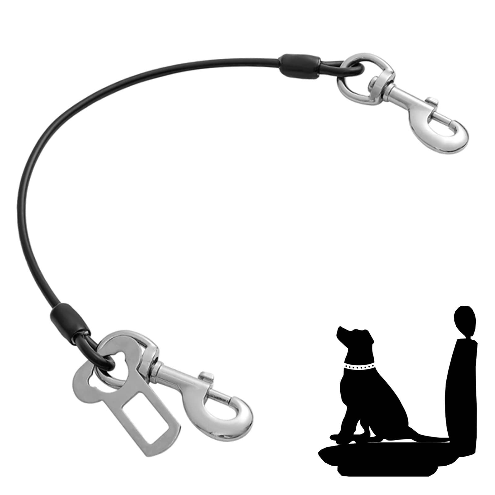 Mi Metty Dog Seat Belt Harness For Car,Dog Seatbelt Of Coated Wire Leash Safety Restraint, No Chew Tether Cable Vehicle Dog Acce